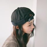 Black Pu Belt Buckle Cap 90S Landlord Hat